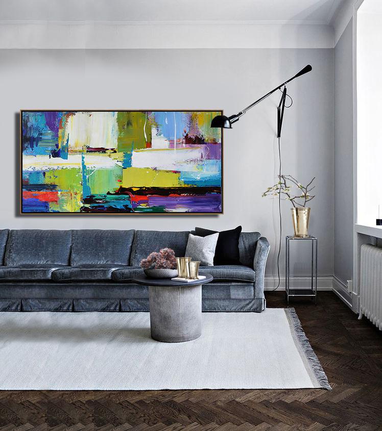 Panoramic Palette Knife Contemporary Art #L2D - Click Image to Close